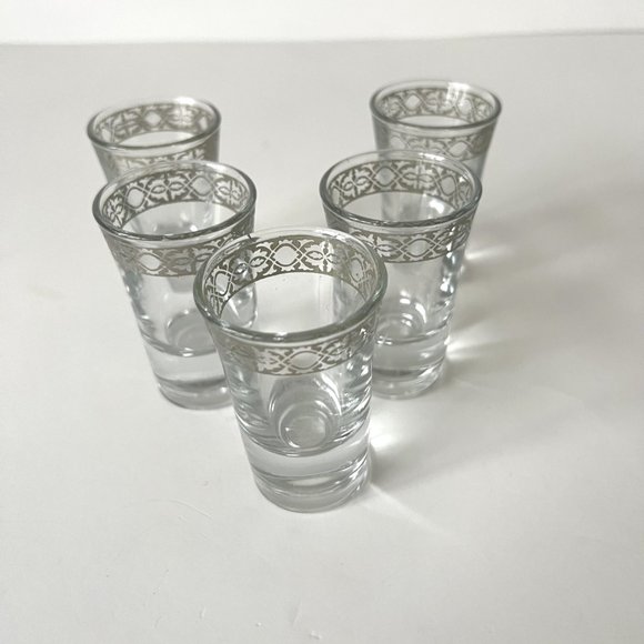 Vintage Sterling Silver Overlay Cocktail Shot Glasses- Barware, Set of 5 - Picture 4 of 14